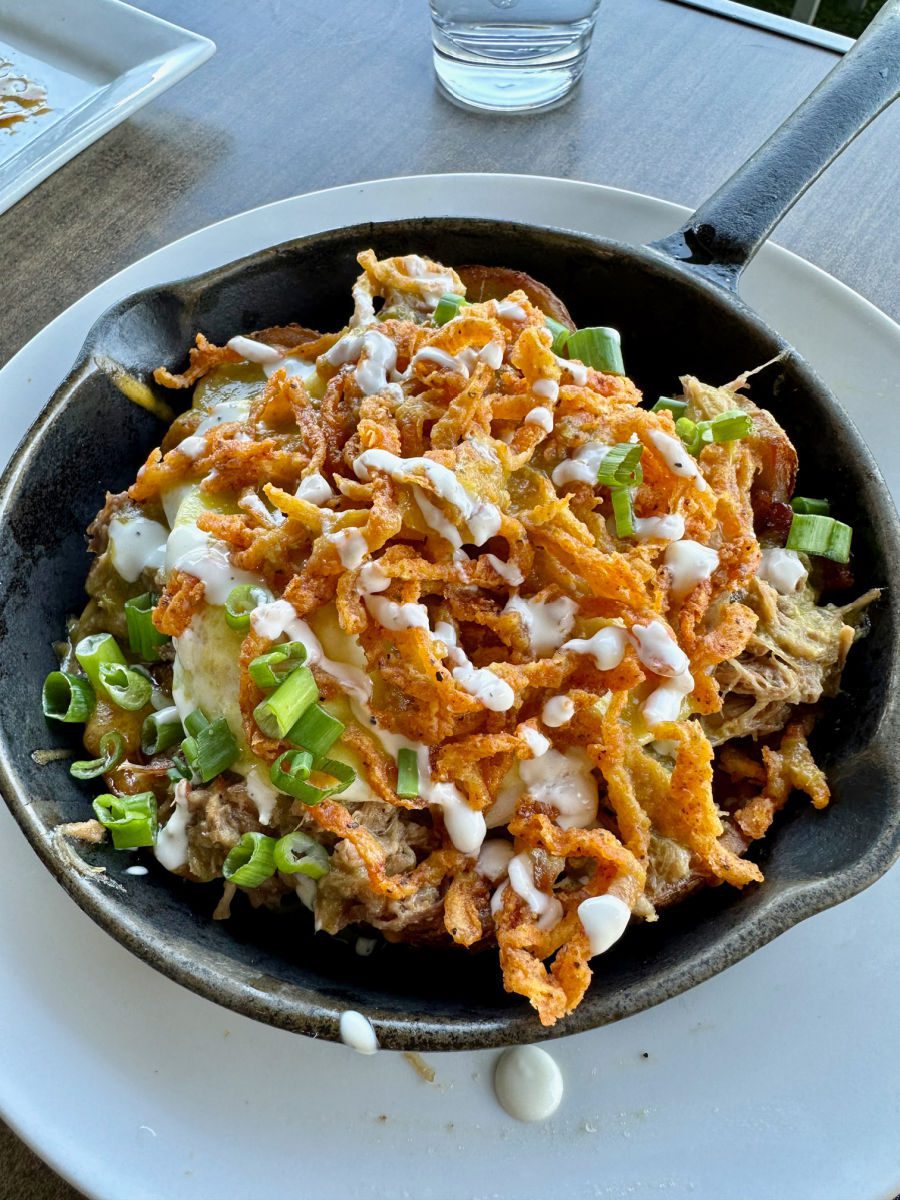 Potato skin hash at hash kitchen