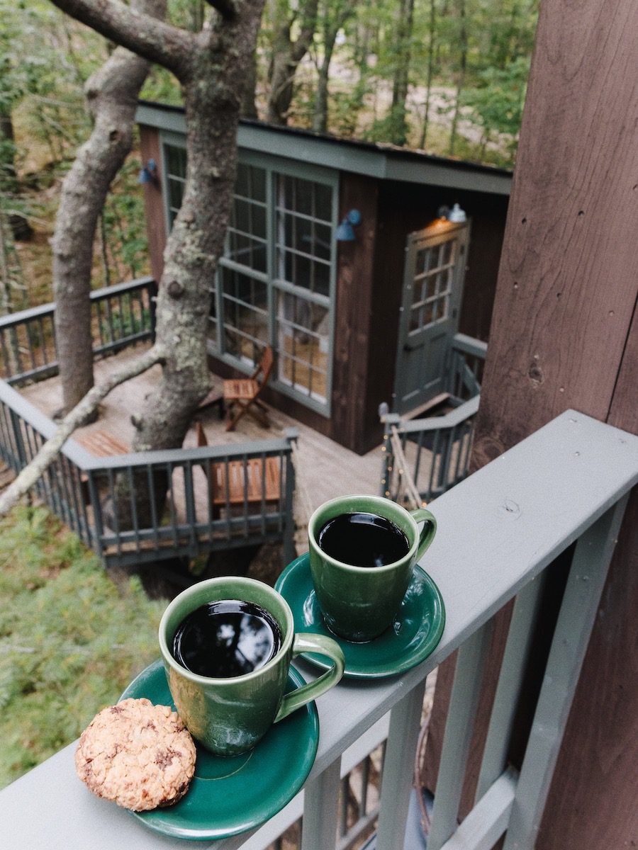 Sequin Tree Dwellings with coffee cups