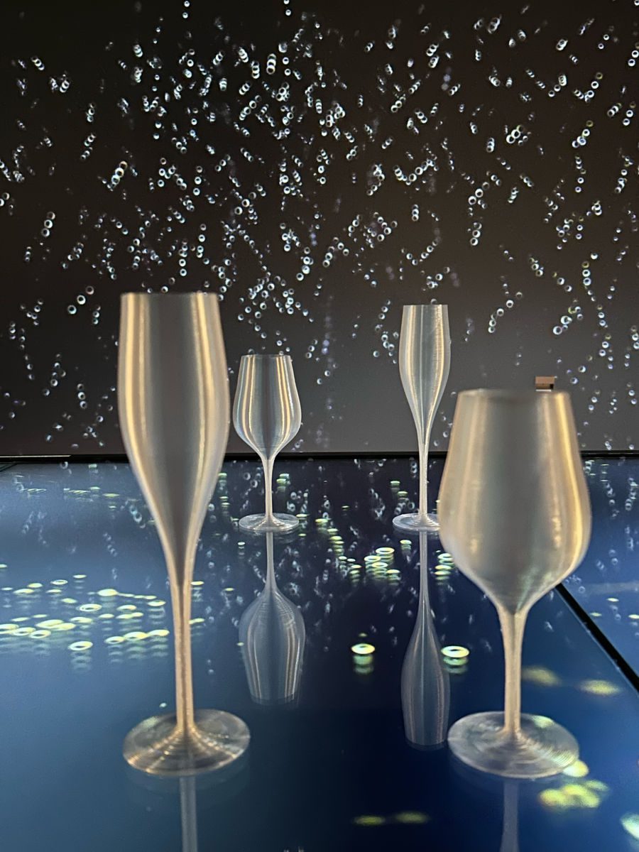 Cite du Vin wine glass exhibit