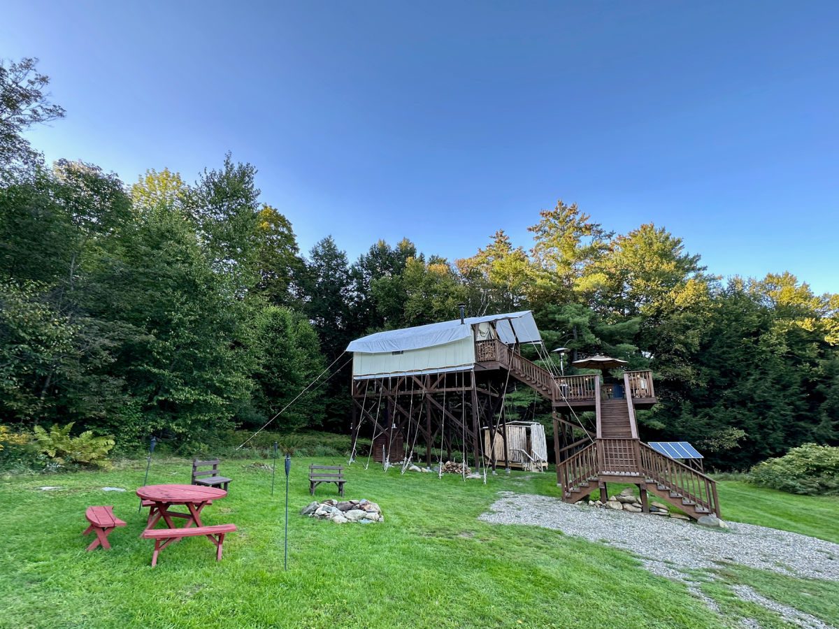 Highwood retreat tent and fire pit
