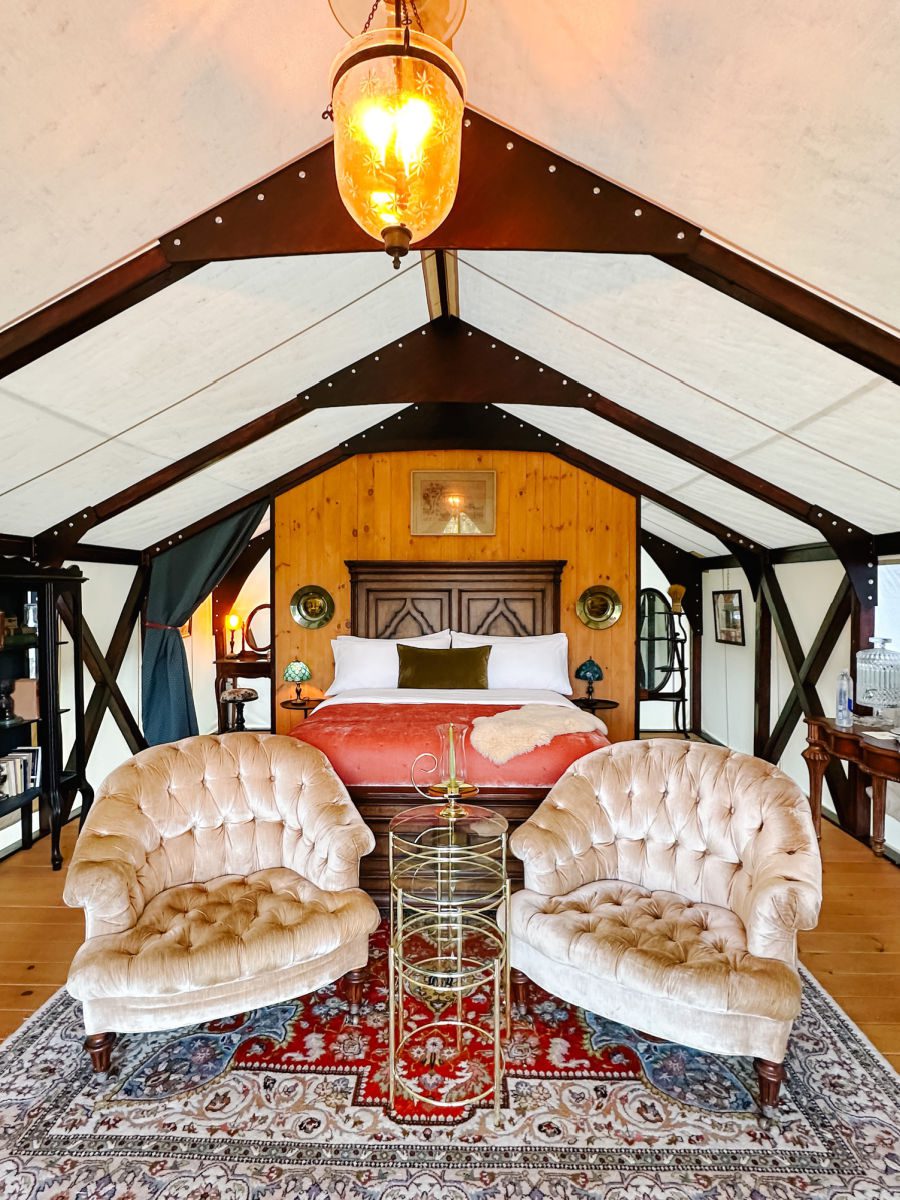 Highwood Retreat inside tent