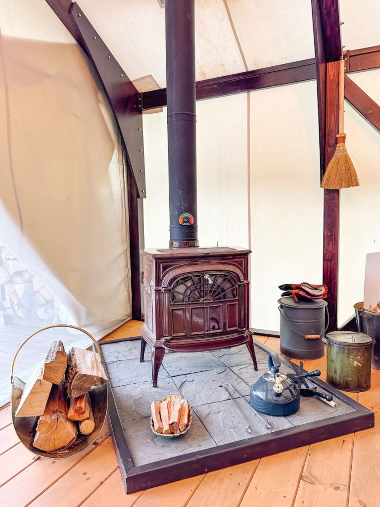 woodstove and firewood
