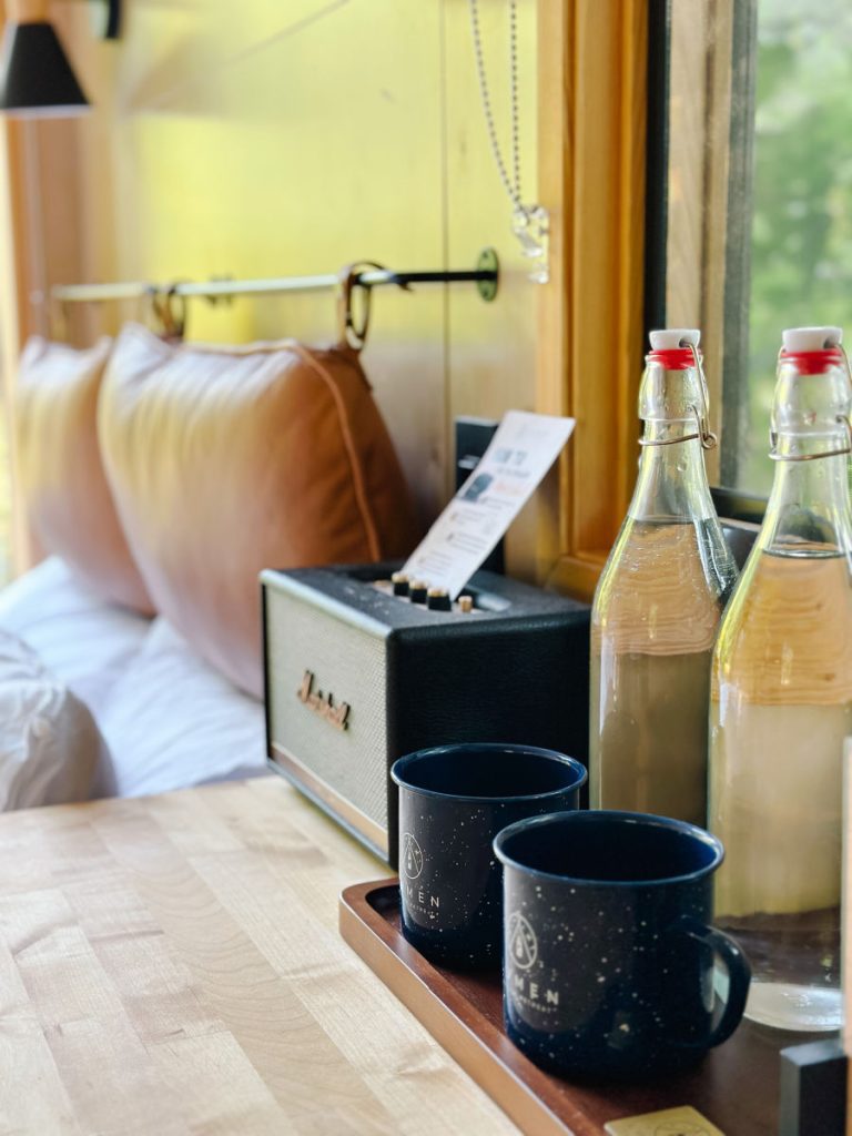 Lykke cabin speaker and water