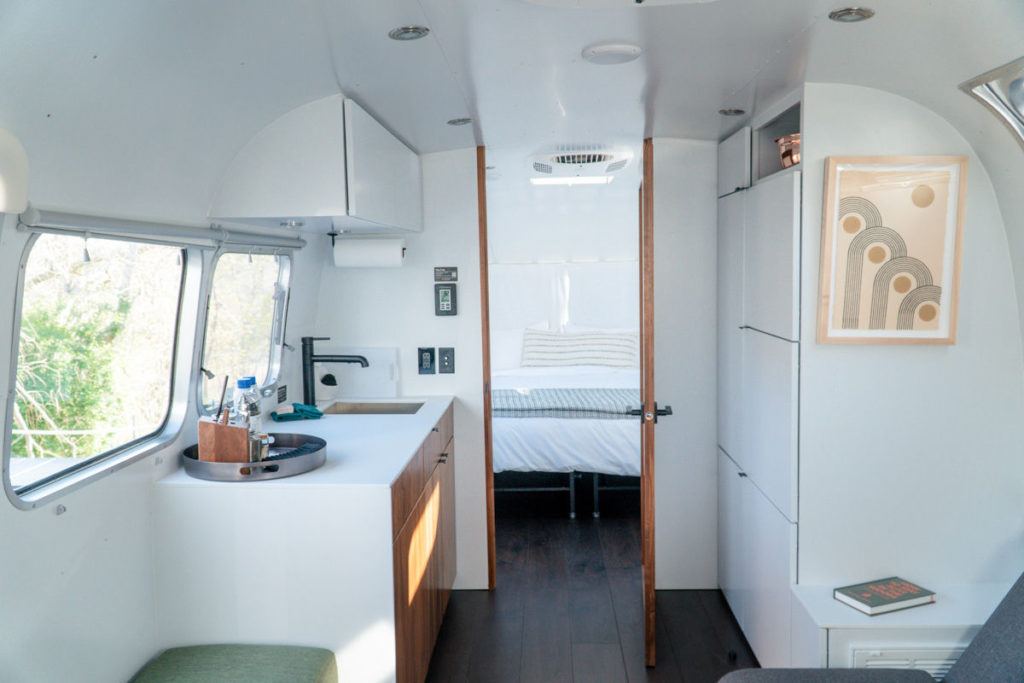Kitchen area at Auto Camp Cape Cod