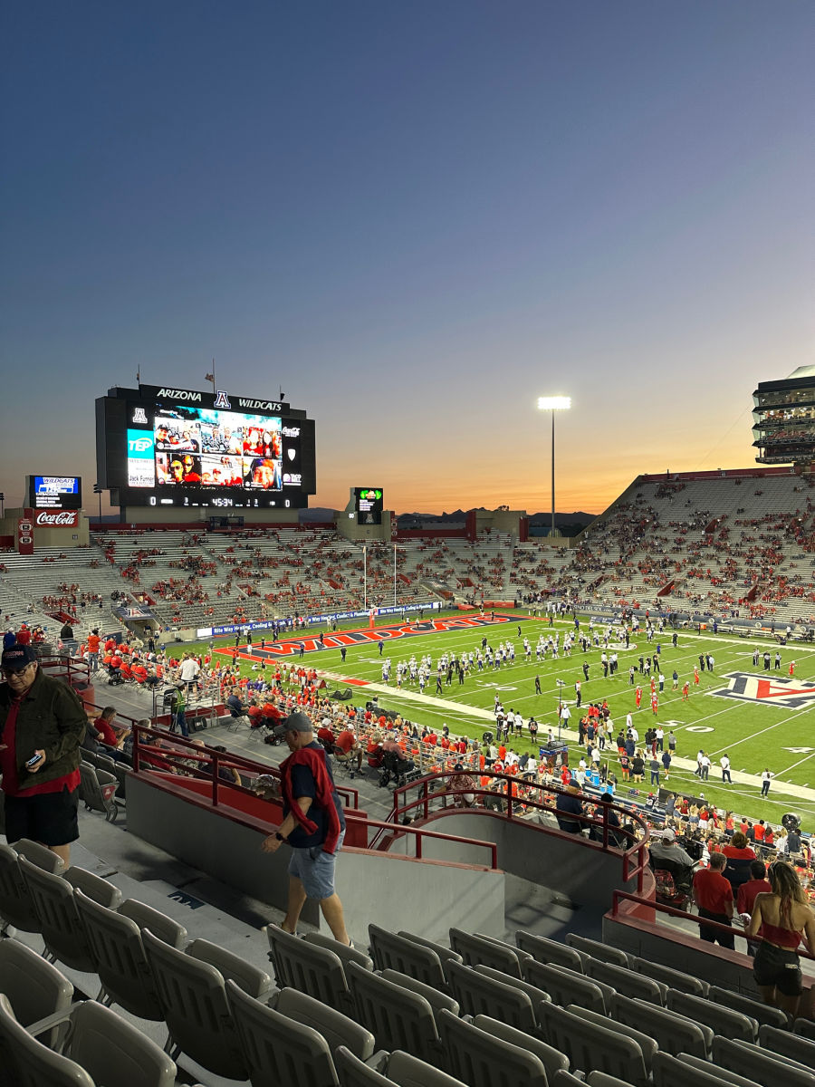 Arizona stadium at sunset