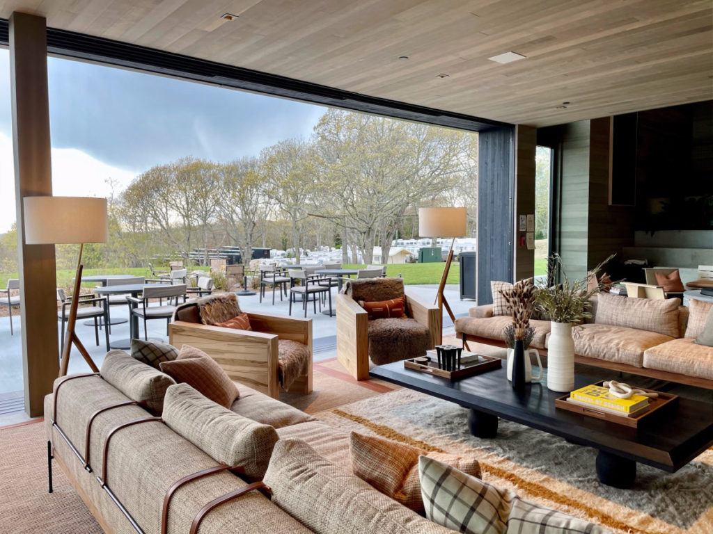 Lobby and patio at AutoCamp Cape Cod review