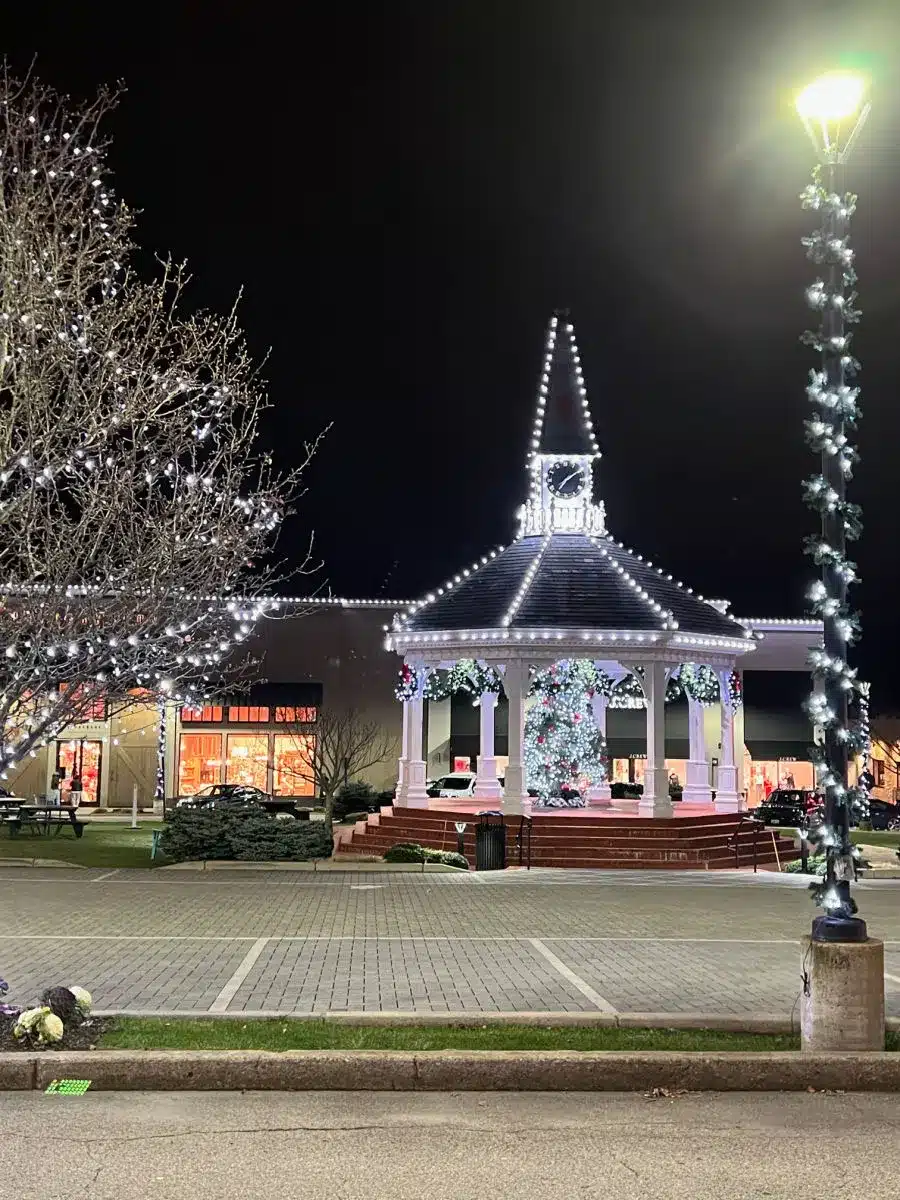 Holiday lights at the Garden City Gazebo