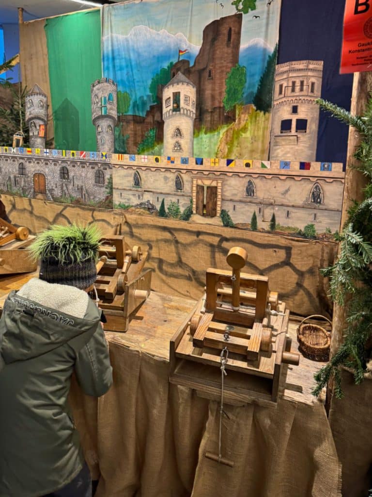 catapault game in medieval market in esslingen