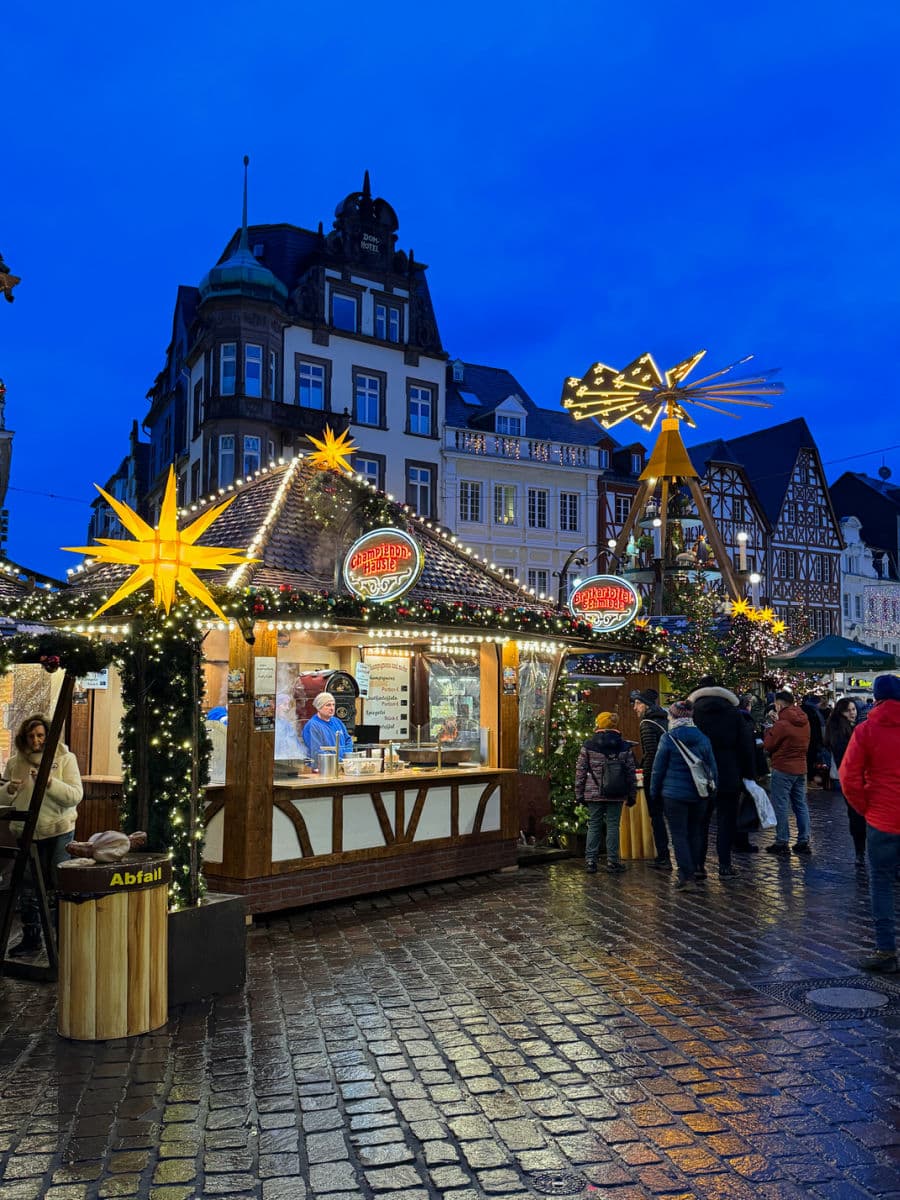 food stand and Christmas market pyramid