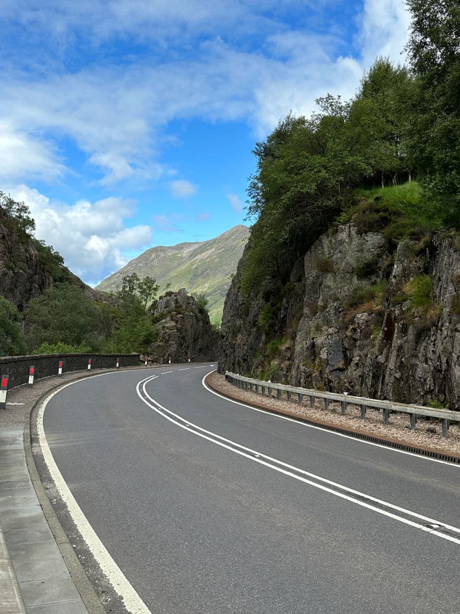 road through the scottish highlands