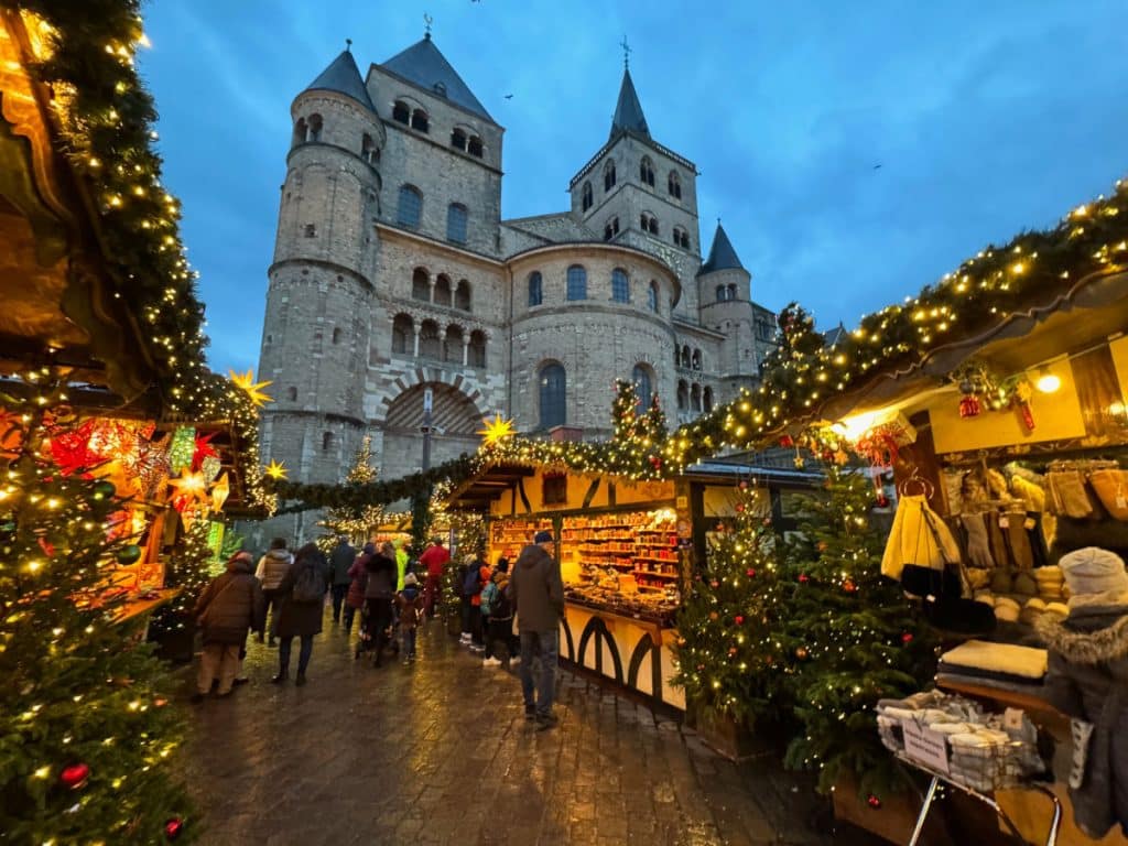 Christmas market stalls in Trier Germany - German Christmas market trip itinerary