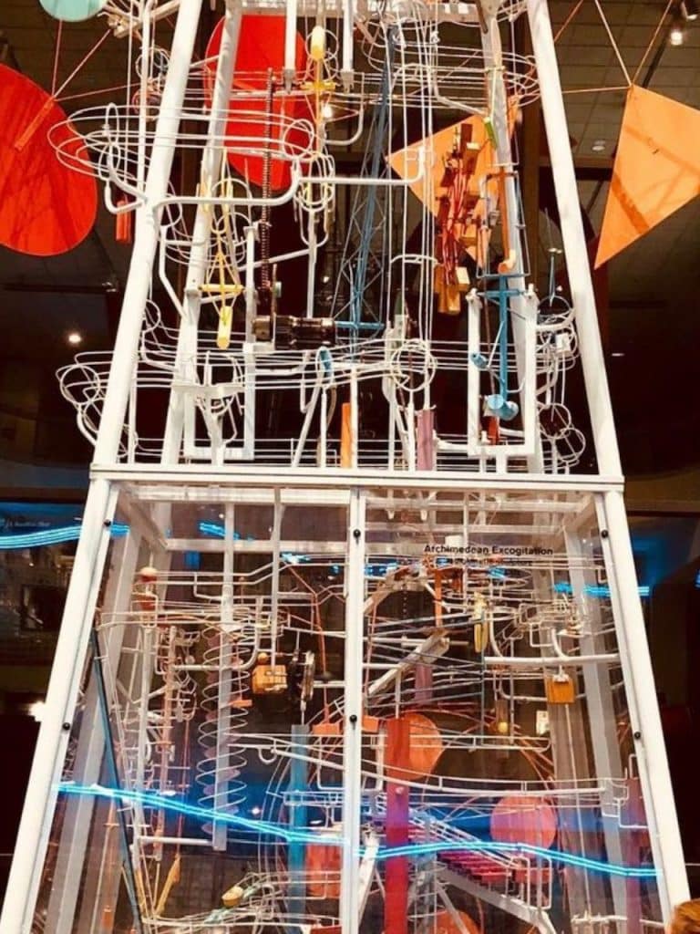 Ball rolling sculpture at Boston Museum of Science