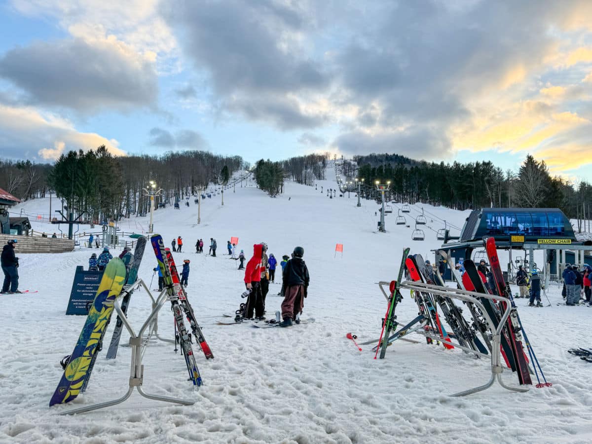 Bousquet ski mountain in winter