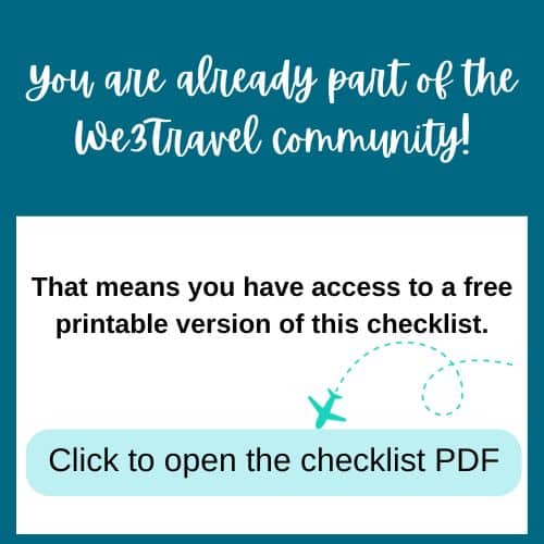 trip planning checklist