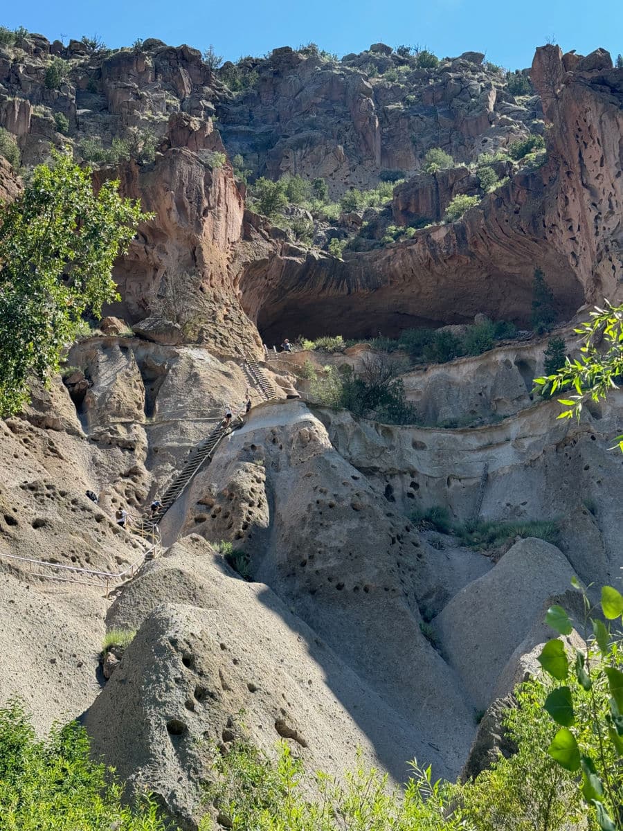 Alcove house ladders at Bandelier National Monument