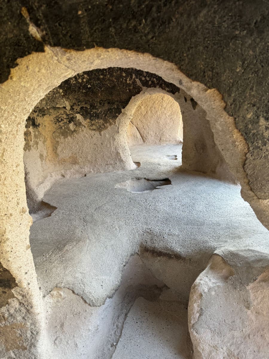 inside a cavate at Bandelier national monument