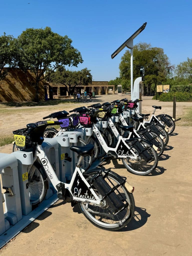 Bcycle station at the Mission San Jose