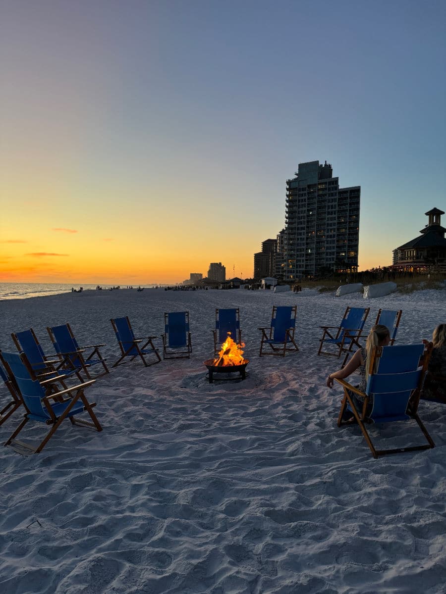 bonfire on the beach at the Hilton Sandestin Florida