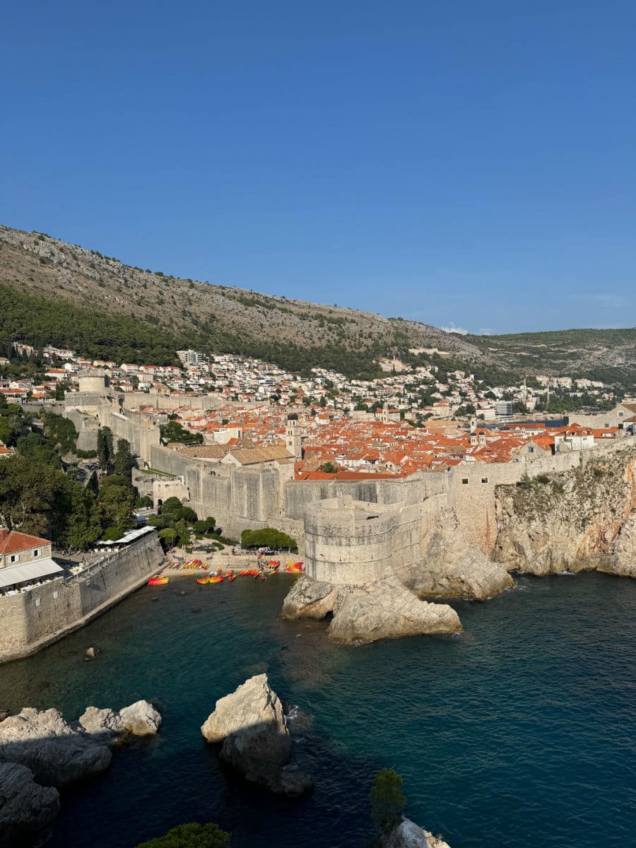 Dubrovnik walled city from fort