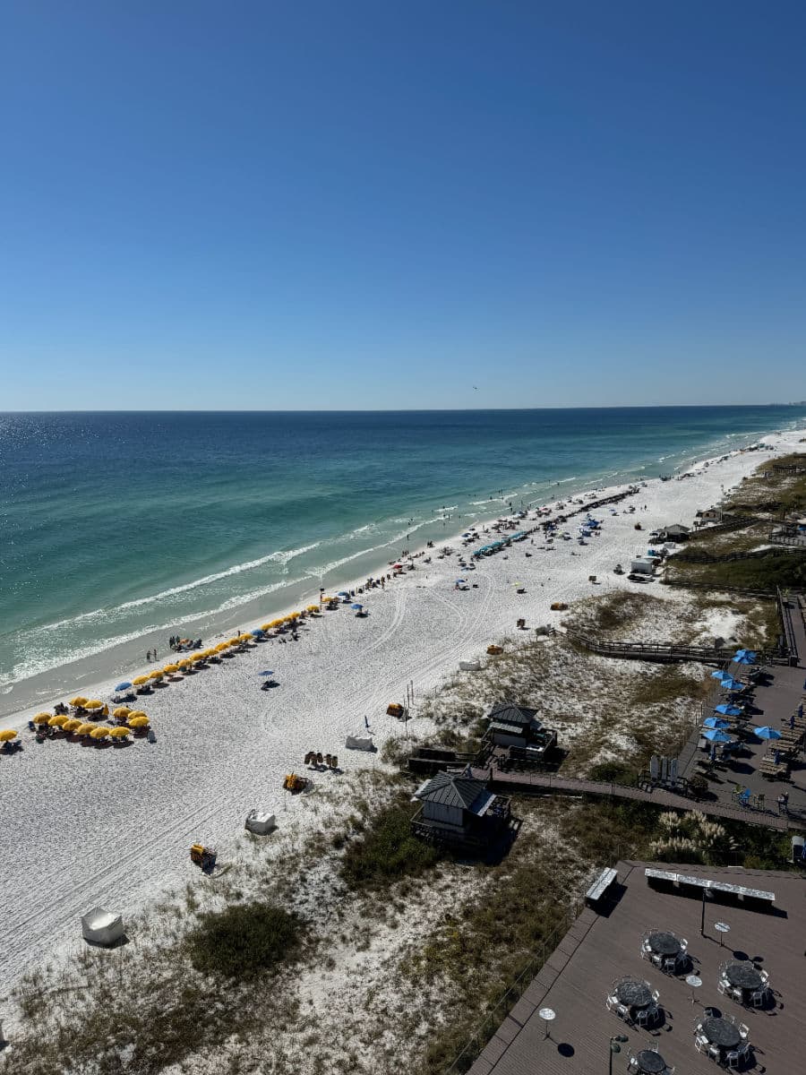 Hilton Sandestin beach view from hotel room balcony