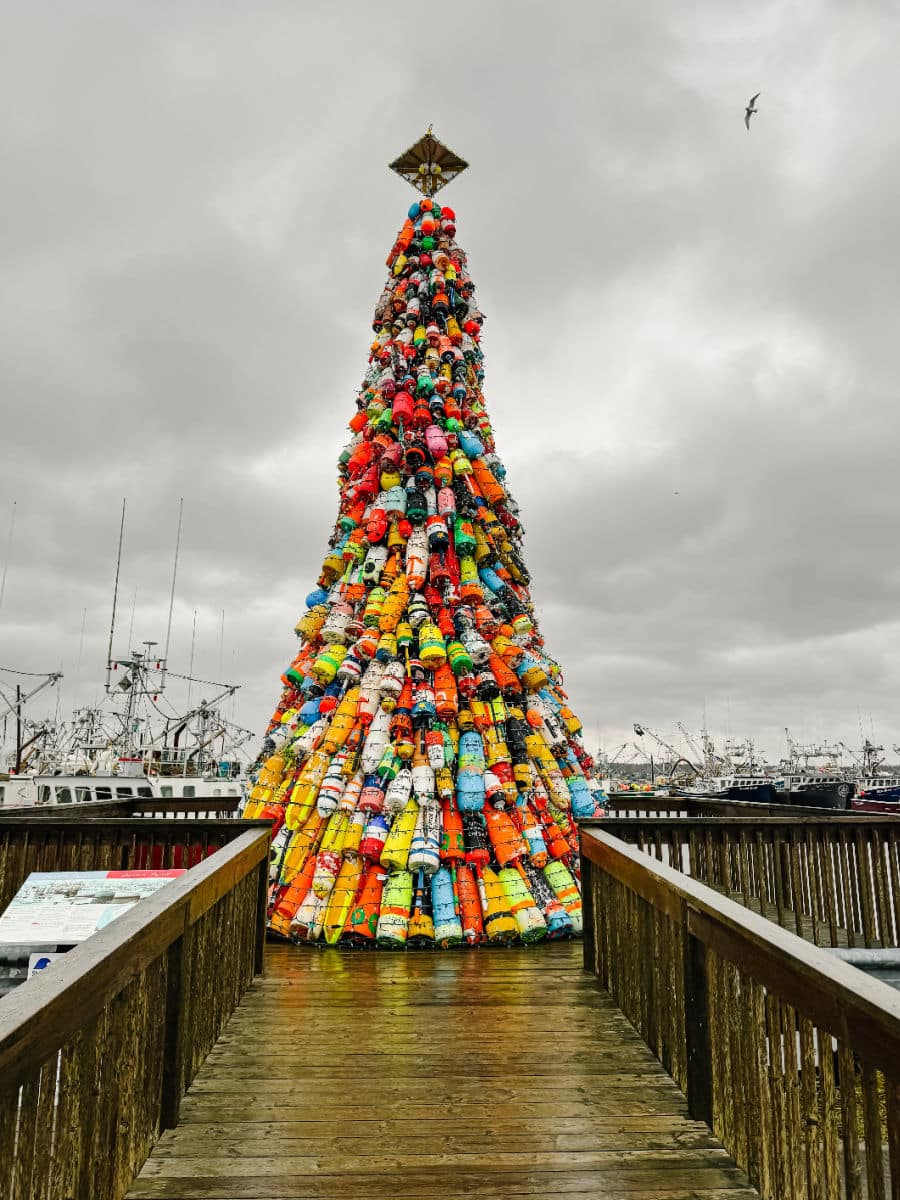 Dennis Port Wharf lobster buoy tree