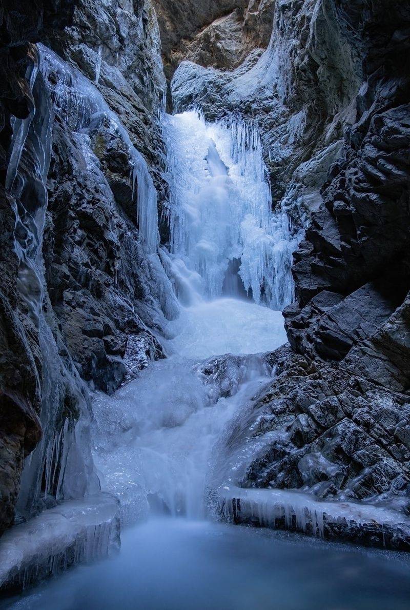 Zapata Falls: Nature's Hidden Ice Sculpture