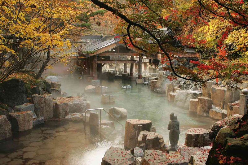 Relaxing in an Onsen Hot Spring