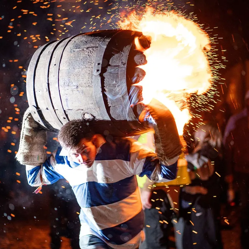 Tar Barrel Rolling in Ottery St Mary