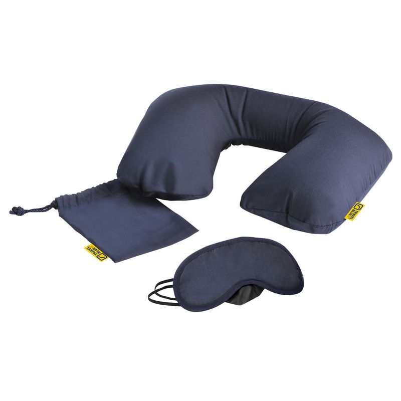 Inflatable neck pillow + eye mask + earplugs