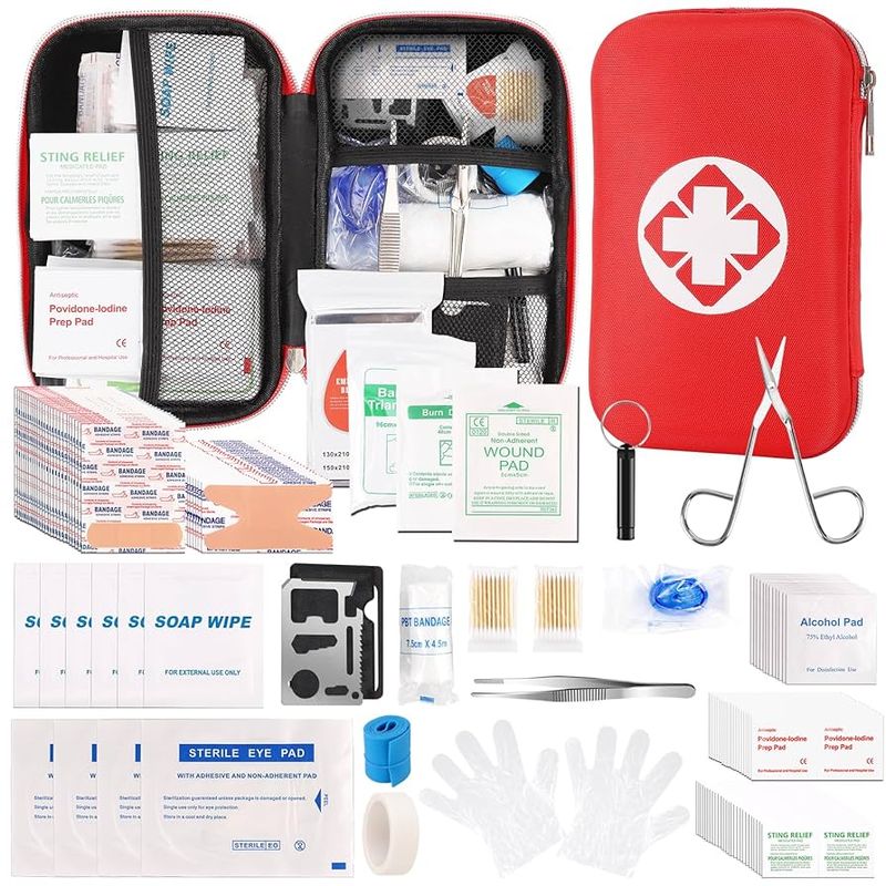 A compact personal travel first-aid kit