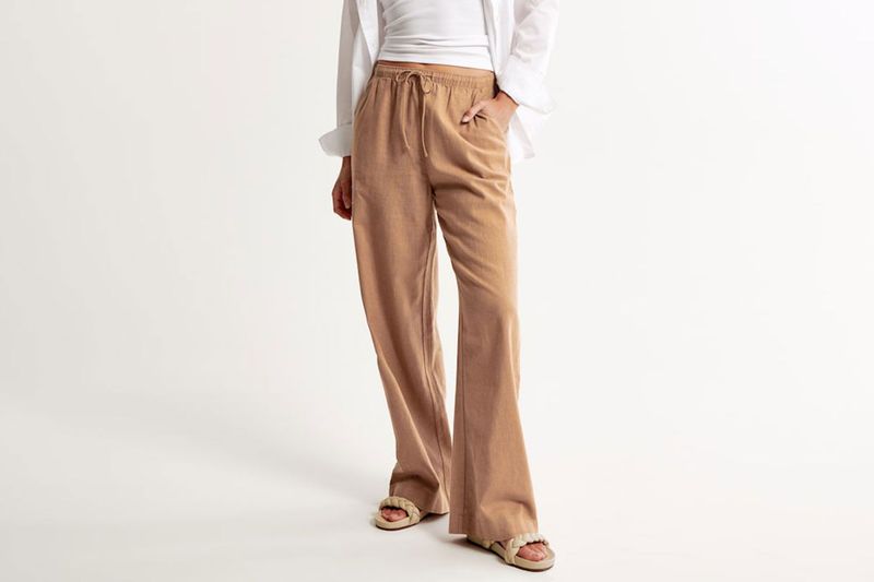 Wide‑Leg Canvas Pants