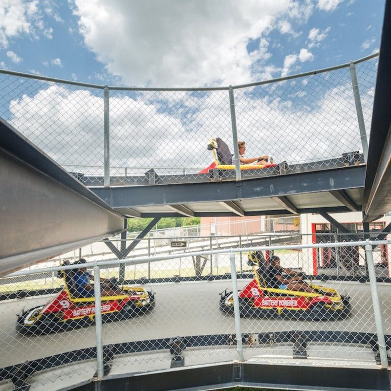 Go-Karts Racing Through Warehouses