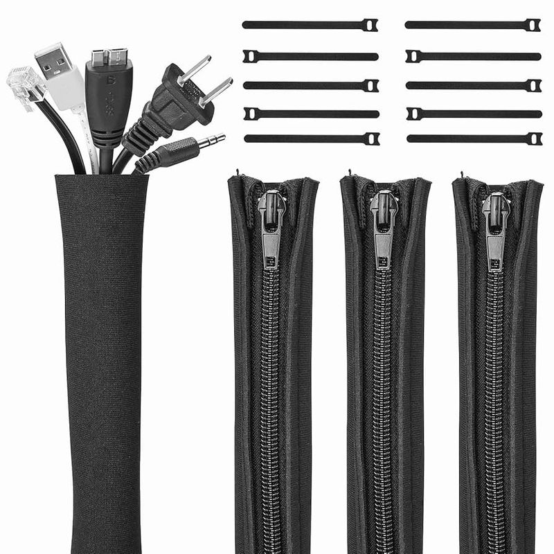 Cord Management Sleeve with Zipper