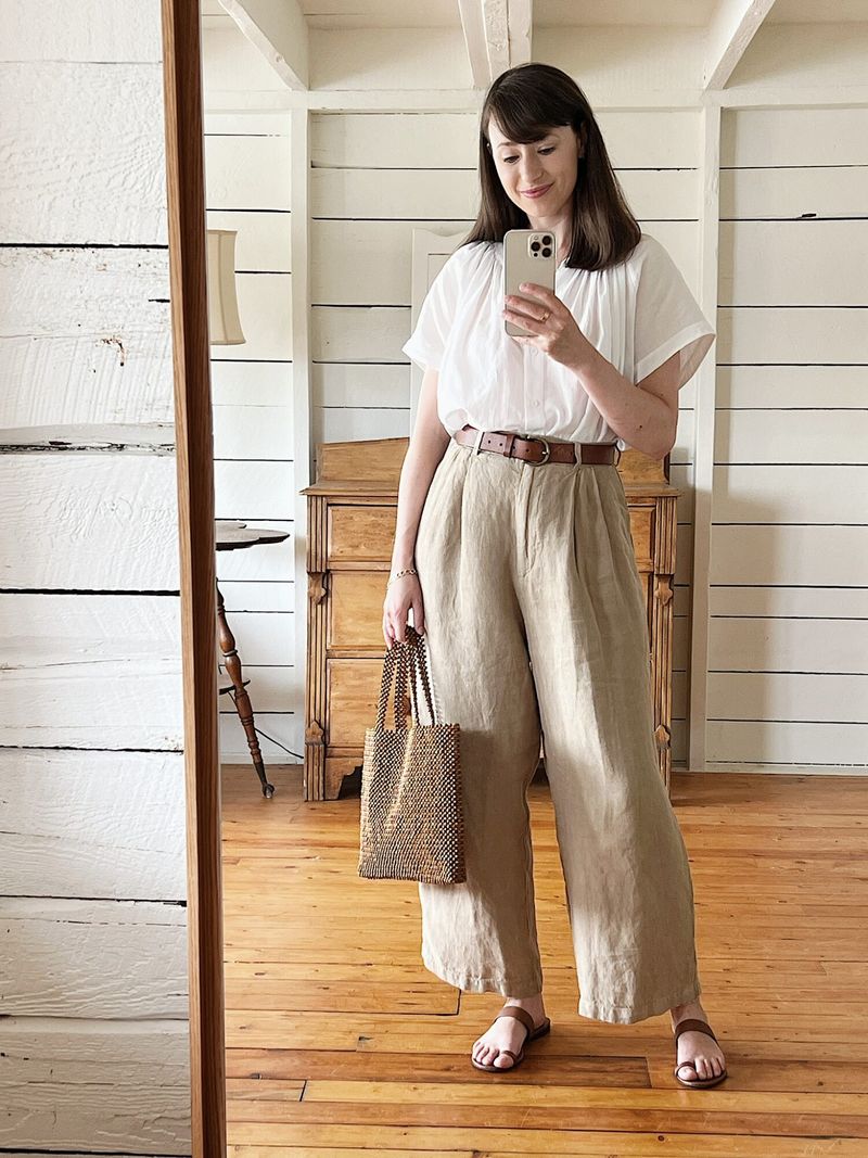 Breathable Linen Pants with a Loose Blouse