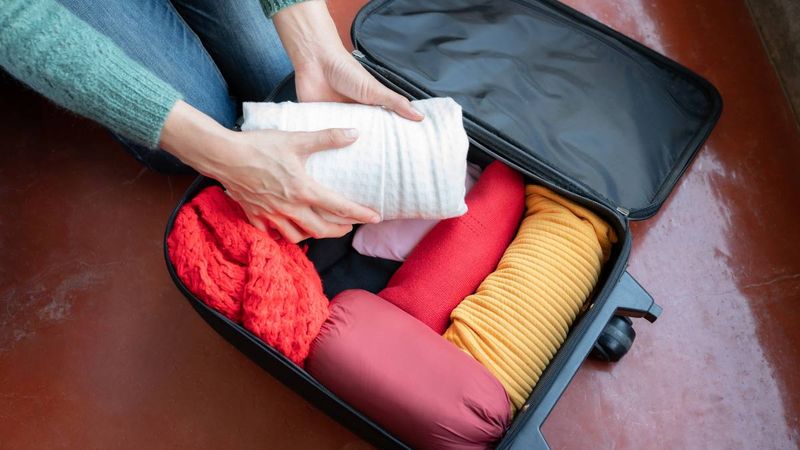 Roll soft items tightly