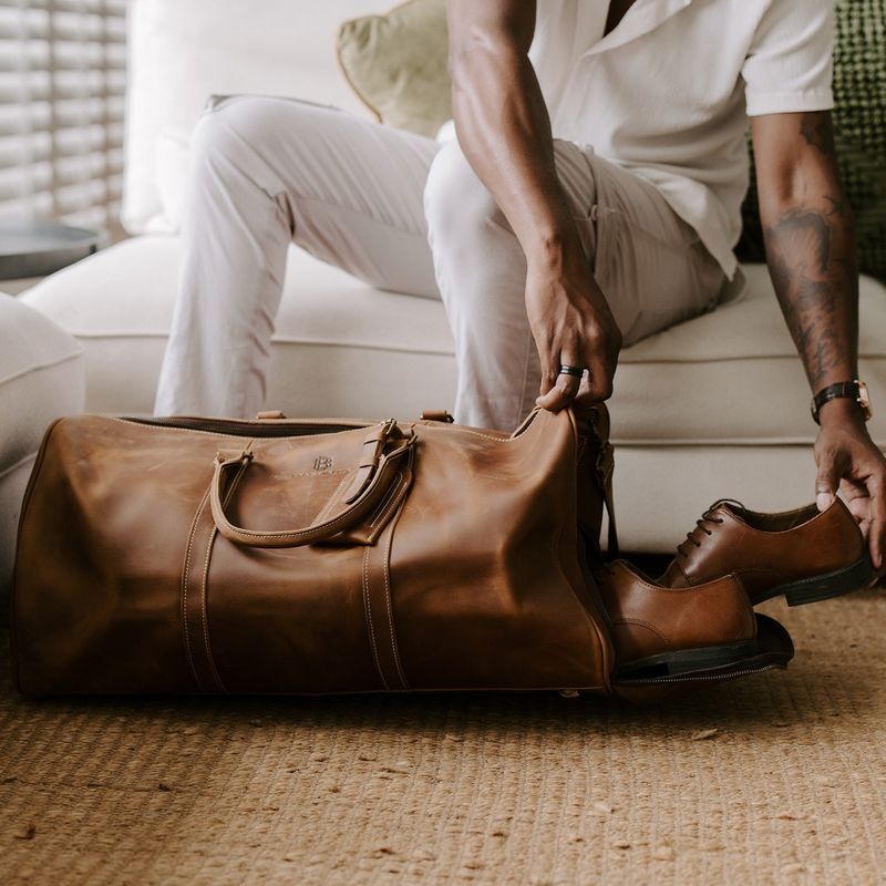 Balvaro Vintage Leather Weekender