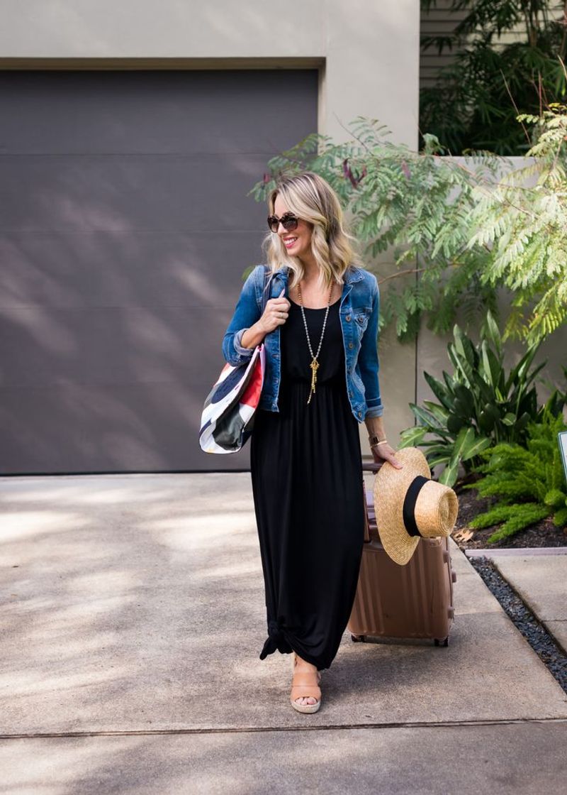 Maxi Dress with a Denim Jacket