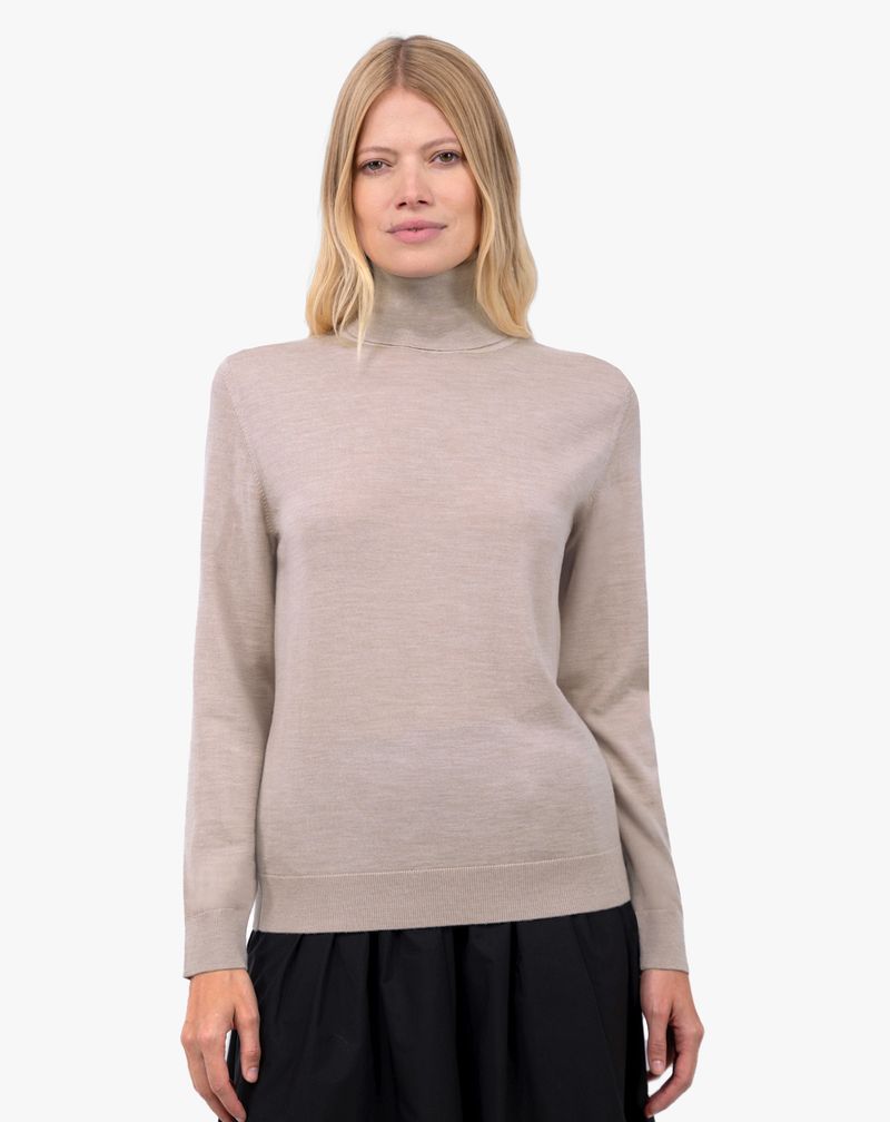Fine-gauge turtleneck or mock-neck