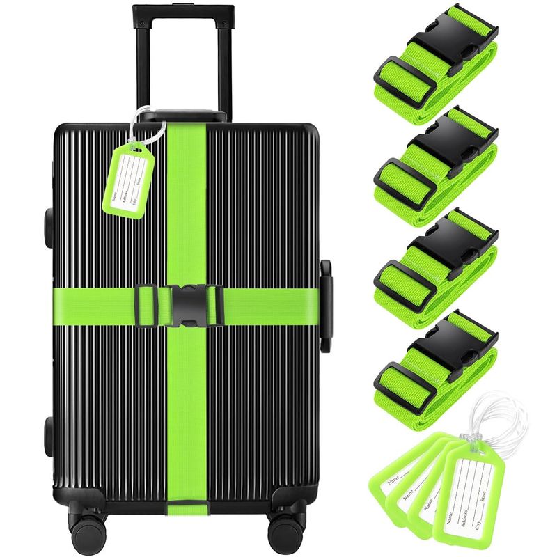Bright luggage strap and tag with large print