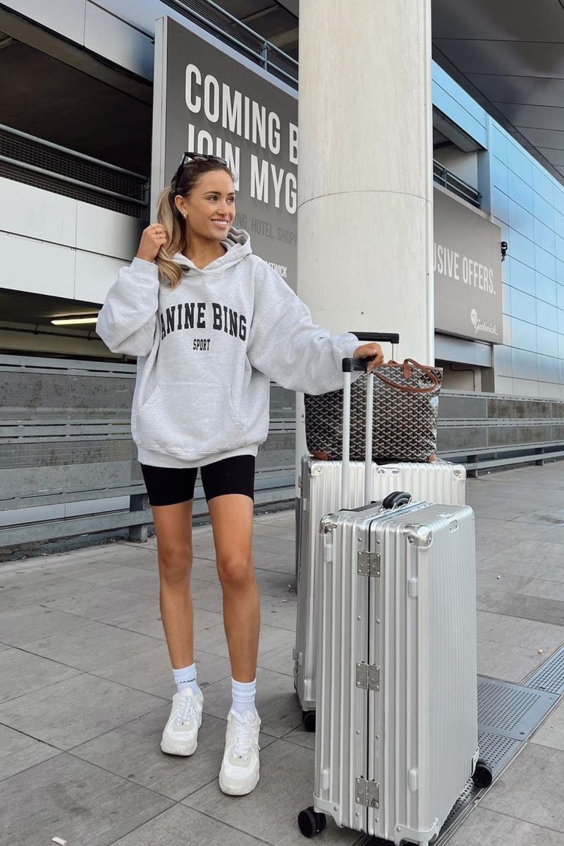 Bike Shorts with an Oversized Hoodie