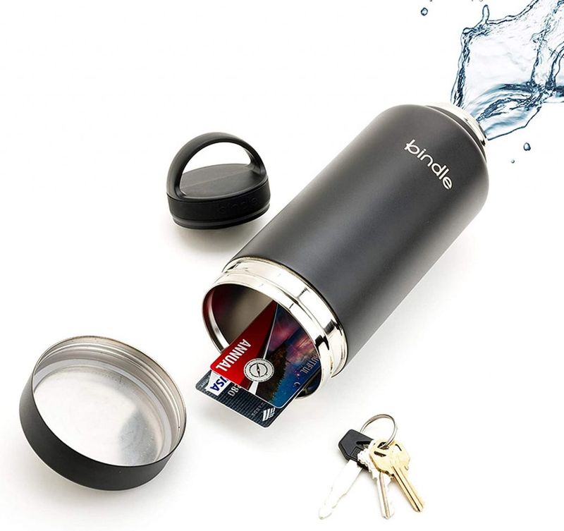 In a Reusable Water Bottle (with a False Bottom)