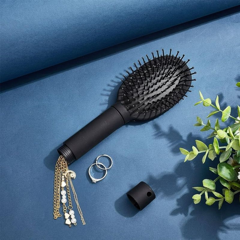 In a Hairbrush with a Hidden Compartment