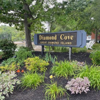 Diamond Cove on Great Diamond Island sign