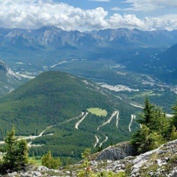 View from the top of Mt Norquay Via Ferrata Banff