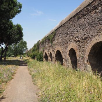 Aqueduct on angle alongside path