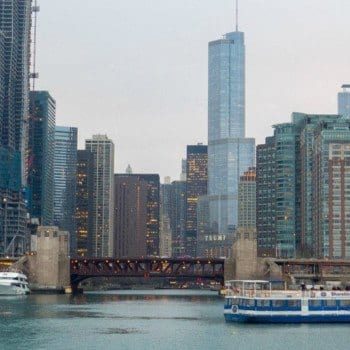 Chicago river and skyline