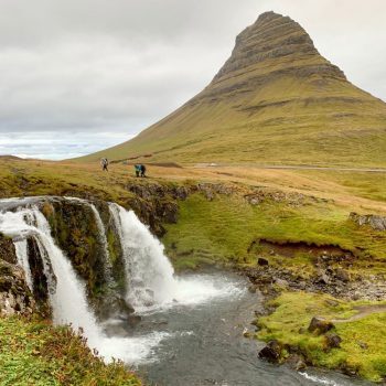 Arrow mountain and waterfall