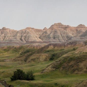 Badlands yellow mounds valley