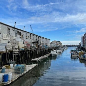 Old Port wharves in Portland Maine
