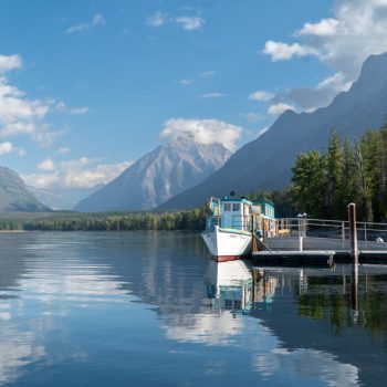 Boat on Lake McDonald in Glacier NATIONAL Park